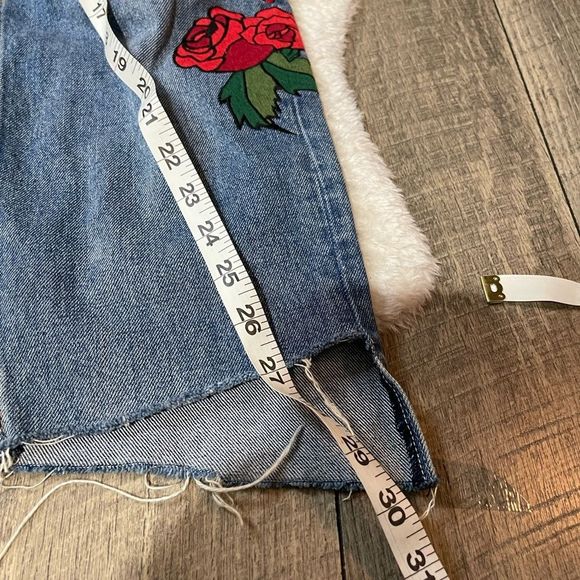 Grlfrnd x Revolve High Rise Straight Day After Day Embroidered Rose Peppers - Picture 5 of 9